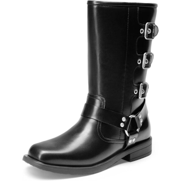 Other - ⭐ Dream Pairs Girls Motorcycle Boots Buckle Straps Vegan Leather Side Zipper